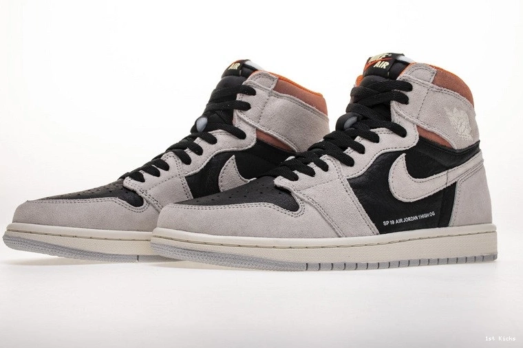 Grey Crimson 1 Black 555088-018 Air Jordan 1102